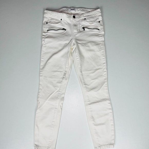 PAIGE Denim - Paige White Indio Zip Skinny Jeans Sz 27